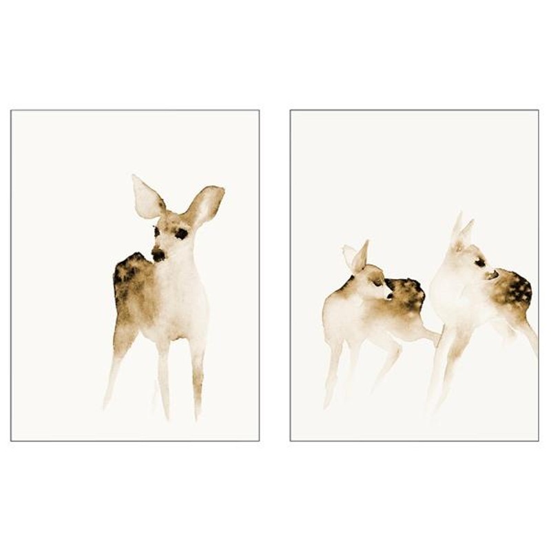 IKEA PJÄTTERYD イケア 絵 50x70cm アートパネル 鹿 2枚 IKEA