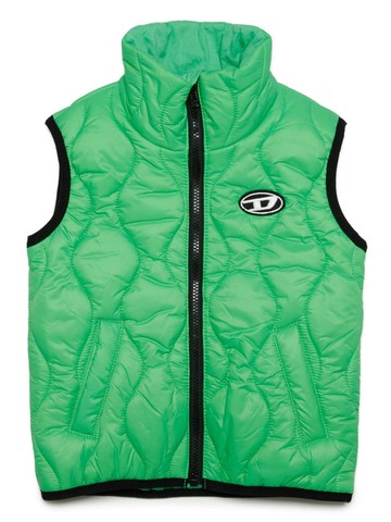 Diesel Kids - logo-appliqué quilted gilet - kids - Polyamide - 24-36 mth - Green