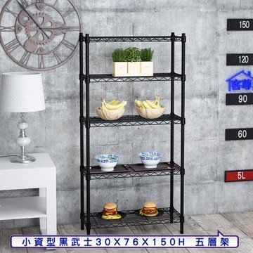 客尊屋-粗管小資型 30x76X150Hcm 黑武士五層架