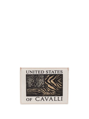 Roberto Cavalli - animal-print logo cardholder - men - Polyester/Viscose/Bos Taurus - One Size - Neutrals