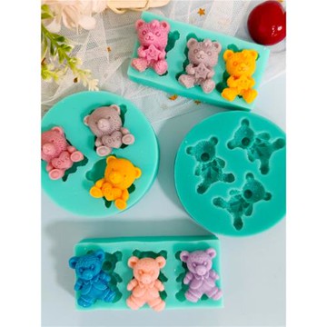 卡通泰迪熊坐姿熊北極熊硅膠模具冰格咖啡裝飾翻糖蛋糕石膏擺件