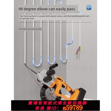 【台灣公司 可打統編】穿線神器拉線電工專用全自動引線放線電纜抽線管工具鋰電動穿線機