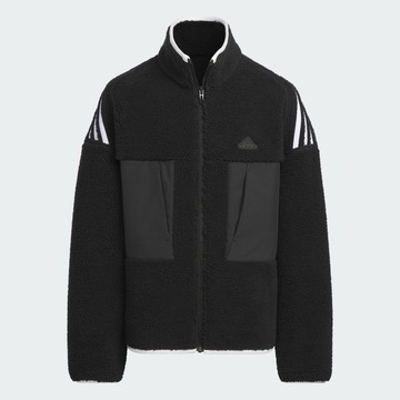 ADIDAS 外套 SPORTSWEAR 黑色 搖粒絨 夾克外套 兒童 JI6158