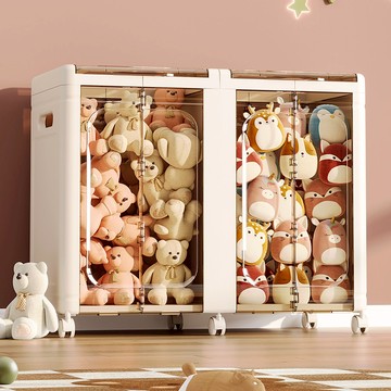 【AOTTO】加寬附輪掀蓋折疊收納箱(推車 收納箱 折疊箱 玩具收納)