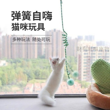 💕在臺出貨🔥貓玩具掛門繩彈簧玩具盪鞦韆彈力羽毛逗貓棒幼貓自嗨解悶神器用品 貓咪玩具 逗貓 貓玩具 逗貓神器 小貓玩具