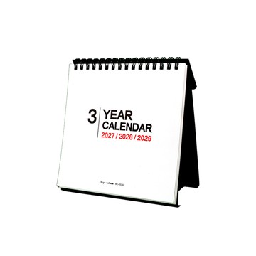 珠友 2027~2029三年吊掛式三角月曆/掛曆/桌曆/行事曆/長期規劃/記事日曆/簡約無印檯曆(小小)