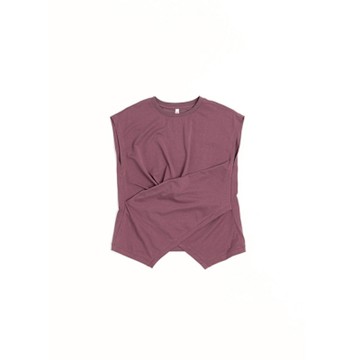 MOLLIFIX 美型抓褶 涼感無袖上衣 (深紫)