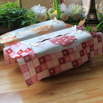 簡約現代新中式廠家直銷立式布藝刺繡紙巾盒套抽紙套客廳家用車用