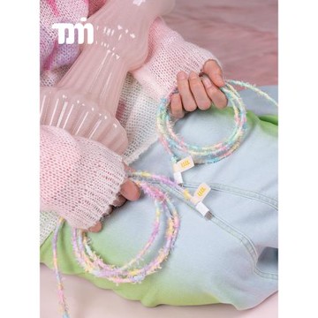 Tom原創適用蘋果/安卓手機iPhone數據線type-c傳輸線毛線快充炫彩