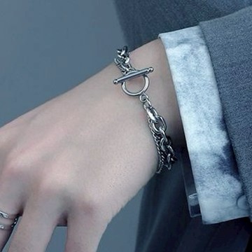 ✨台灣免運✨鈦鋼OT型雙層拼接鍊 鈦鋼手鍊 ins手鍊 男性手鍊 女生手鍊 中性手鍊 拼接鍊條【C-011】