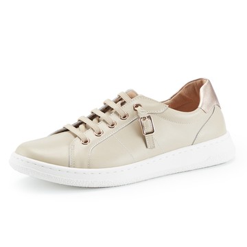 ORIN 真皮皮帶釦環免綁帶休閒鞋 杏色 #24711