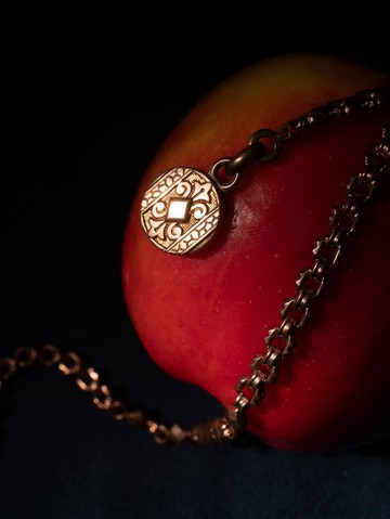 1890s 法國 幾何圖騰包金懷錶鍊 (可做手鍊使用)