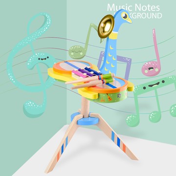 Baby童衣 木質孔雀造型爵士鼓樂器組 11431