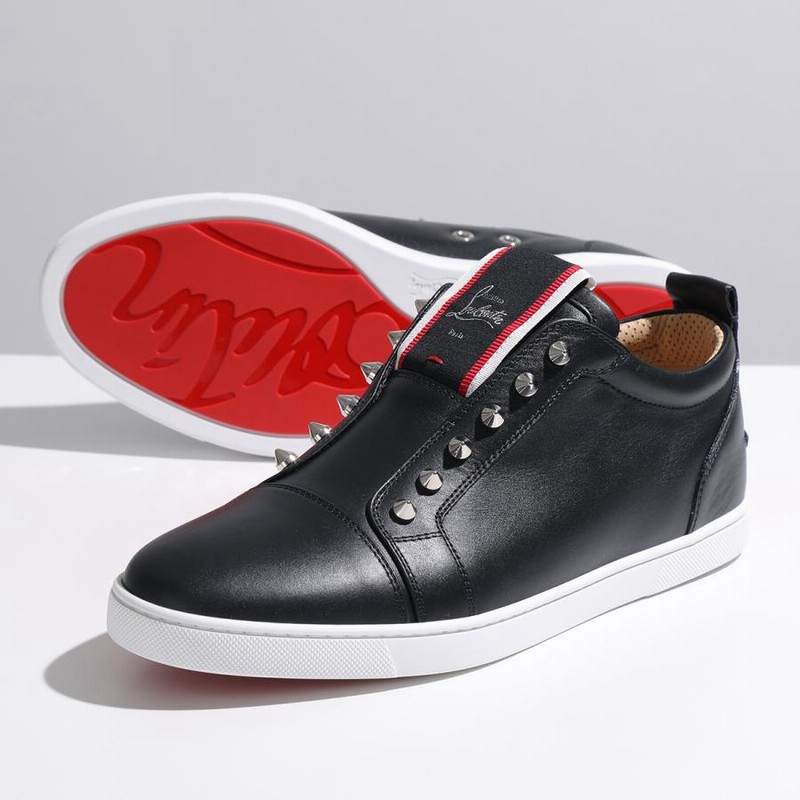 Christian Louboutin クリスチャンルブタン スニーカー F.A.V Fique A Vontade 3200465 メンズ レザー  スタッズ装飾 スリッポンロゴ 靴 カラー2色 | LINEブランドカタログ