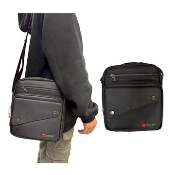 ~雪黛屋~LECAF 斜側包中容量二主袋+外袋共六層8吋平板進口防水尼龍布LW6702(中)