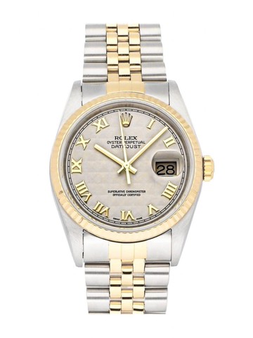 Rolex - 2008 pre-owned Datejust 36mm - unisex - 18kt Yellow Gold/stainless steel - One Size - White