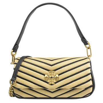 TORY BURCH 88094 KIRA CHEVRON 編織草編兩用包.黑邊