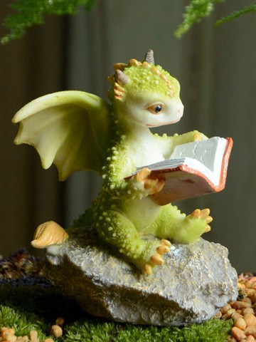 創意可愛卡通小龍擺件恐龍公仔樹脂仿真動物送男女生朋友生日禮物