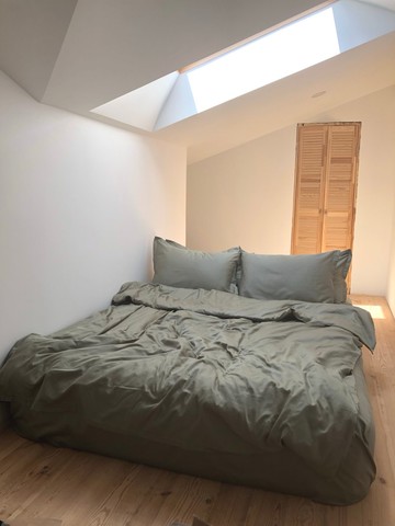 被套組，天然 100% 純棉緞織，苔綠色