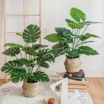 北歐客廳仿真植物龜背綠植擺件假花ins風裝飾小盆栽桌面擺設創意【摩可美家】