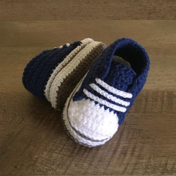 運動型幼兒運動鞋時尚蹣跚學步鞋藍色鉤針嬰兒短靴鞋類