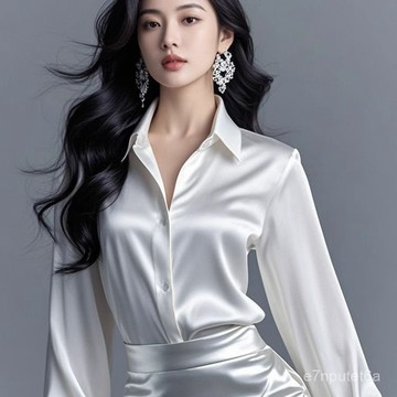 倖福服裝🔥2025春秋新款職業重磅醋痠緞麵襯衫女長袖內搭正裝高級感氣質襯衣優選 S7XD