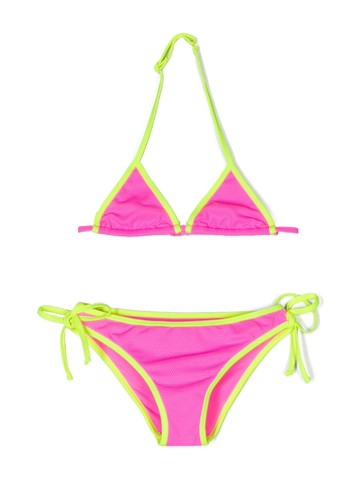 MC2 Saint Barth Kids - logo-embroidered contrast-trim bikini - kids - Spandex/Elastane/Polyamide - 6 yrs - Pink