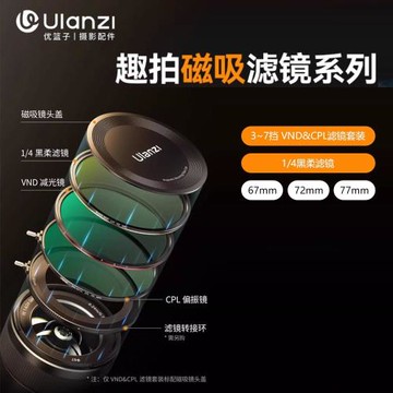Ulanzi優籃子MF01趣拍相機鏡頭磁吸濾鏡VND&CPL偏振1/4柔光美顏鏡