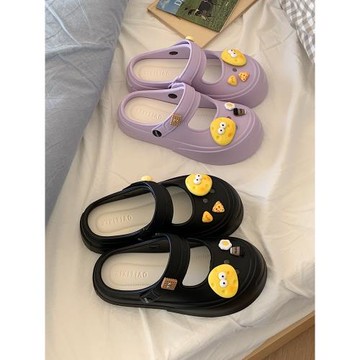 細細條 增高瑪麗珍涼拖創意網紅可愛日系學生外穿防滑EVA洞洞鞋夏