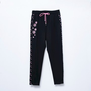 CLL巧玲瓏 刺繡玫瑰休閒長褲 2609112