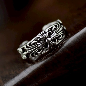 復古泰銀韓版ins時尚十字戒指飾品男女開口可調節指環民族風飾品