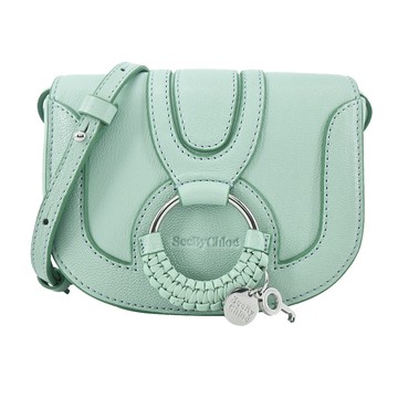SEE BY CHLOE Mini Hana山羊皮馬鞍斜背包(薄荷綠)