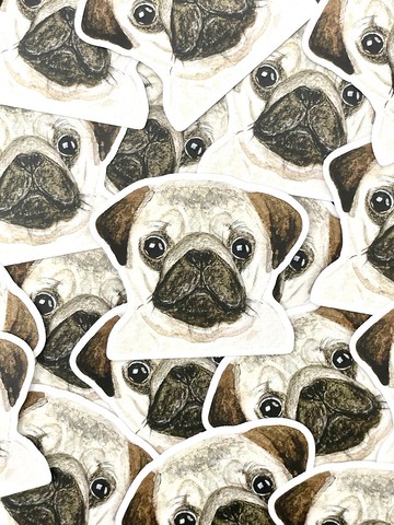 水彩插畫小動物 - 八哥 PVC防水貼紙 (霧面) 行李箱貼紙 電腦貼