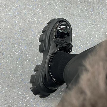 松糕鞋女真皮厚底百搭秋冬小個子增高小皮鞋劉雯同款英倫風矮子樂