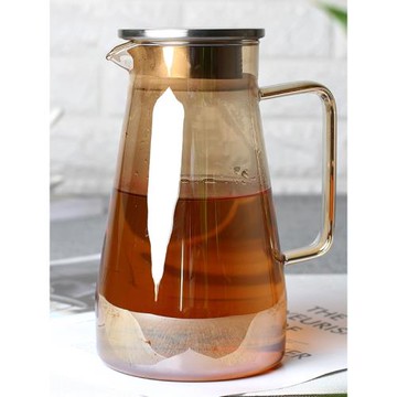 耐高溫家用大容量無鉛玻璃泡茶壺冷水壺涼水壺果汁儲水杯高硼硅壺