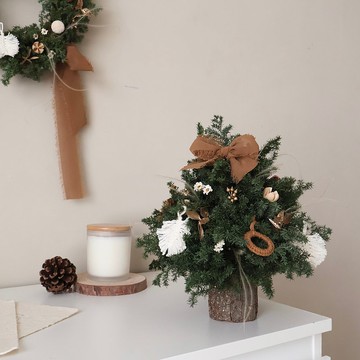 聖誕編織款 摩卡色聖誕樹 聖誕花圈 聖誕禮物 交換禮物 聖誕佈置