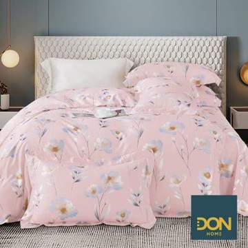 DON 雙人吸濕排汗天絲兩用被床包組-粉緋花語