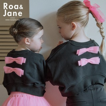 韓國專櫃 RoanJane 黑桃紅背後蝴蝶結短版大學T