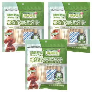 Chewy Time 健康時刻 螺旋雙效無穀潔牙骨 長 關節養護 小型犬用  無穀  120g  3包