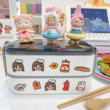 雙層飯盒沙拉便當盒女水果盒上班族可愛可微波爐加熱野餐盒飯盒
