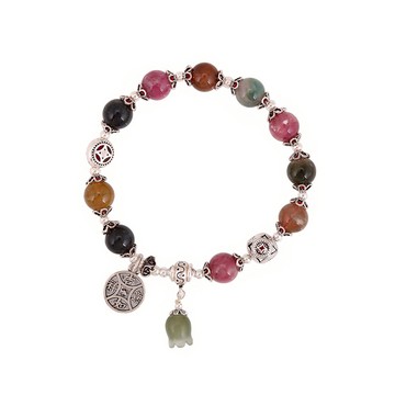 碧璽銅錢吊墬手鍊 (辟邪/招桃花/招財/五行)