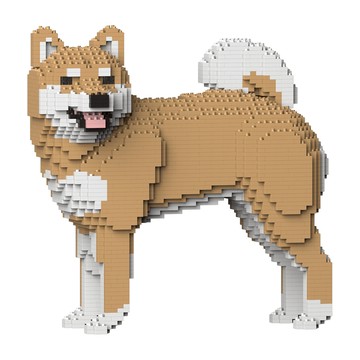 JEKCA 轉頭柴犬積木 M號  1個  棕色