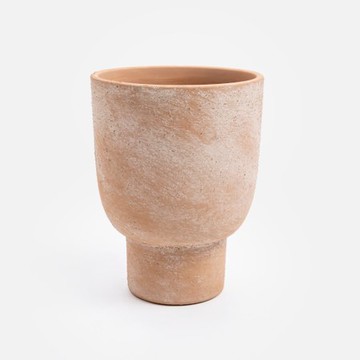 艾禮思磨砂陶瓷盆器3吋高腳盆 棕