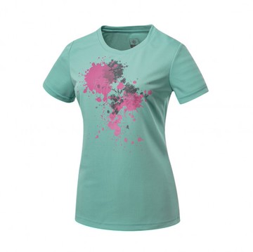 【【蘋果戶外】】山林 51P50 62 碧綠 女 排汗圓領印花上衣 短袖上衣 抗UV 吸濕排汗 透氣 快乾 輕量 春夏 Mountneer