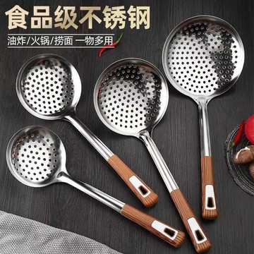 💎臺灣熱賣🚚可開發票⏰304不鏽鋼漏勺家用食品級大漏勺撈麪撈水餃漏瓢漏勺小號笊籬廚房
