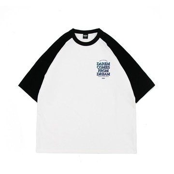 DAKYAM Darem Comes From Dream 字母印花插肩牛角袖短袖T恤