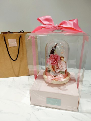 Sheer Whisper 絮語藏花_永生花玻璃罩氣氛燈/玻璃盅花禮