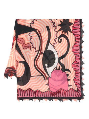 Faliero Sarti - abstract print scarf - women - Cotton/Silk/Polyester - One Size - Pink