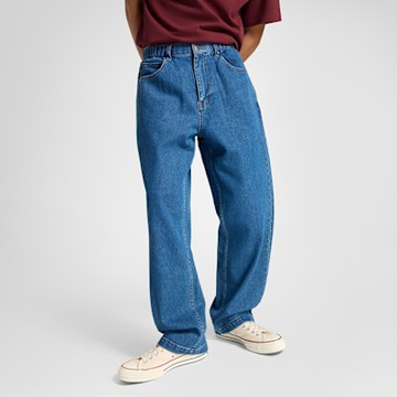 CONVERSE OPEN HEM BAGGY DENIM PANT 長褲 男 牛仔藍-10027289-A01
