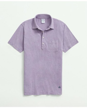 Brooks Brothers Men's The Vintage Polo Shirt In Cotton | Purple Heather | Size XS